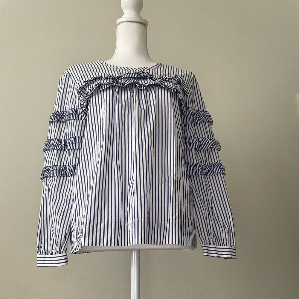 J Crew blouse with ruffle detail
